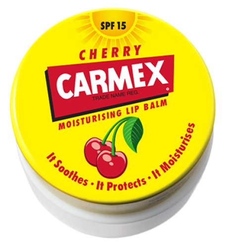 Carmex Cherry Lip Balm JarCherry in a jar! Our CARMEX Cherry Lip Balm, filled with nourishing ingredients and bursting with a fruity scent of cherries in the iconic classic CARMEX jar.
