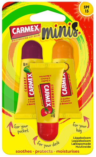 3D_REFRESH_MiniTubes_Card_Front_SCAN CARMEX Minis
Let us introduce CARMEX Minis – an adorable set of little replica squeeze tubes that are small in size, but big in flavour.
