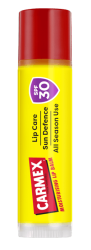 Carmex Tropical SPF30 Click Stick This CARMEX lip care stick with SPF 30 and tropical scent, quickly relieves and restores your lips with long-lasting hydration and helps prevent dryness. With sun defence, wind protection and water resistance, this cocoa butter enriched formula leaves lips soft, smooth and protected.